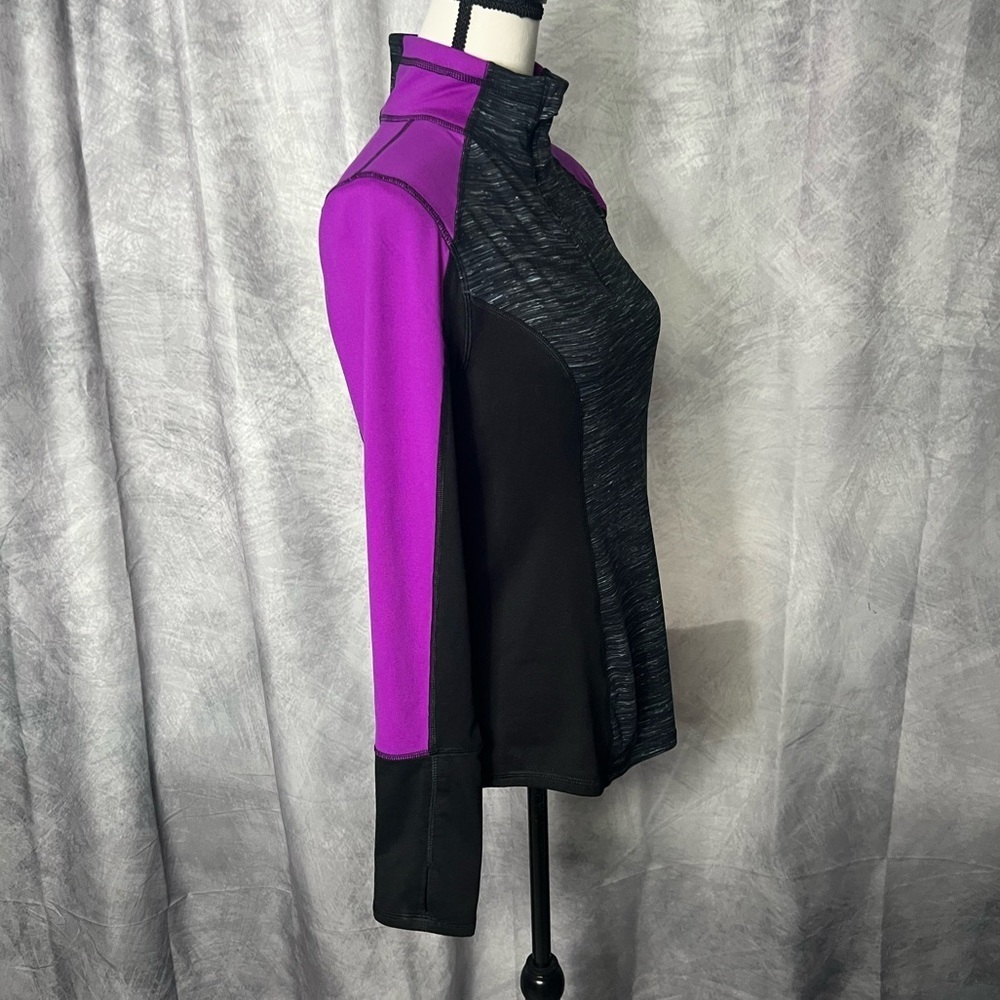 90 Degree by Reflex Active Life Black, Plum & Heather Gray Long Sleeve 1/4 Zip - Picture 3 of 16